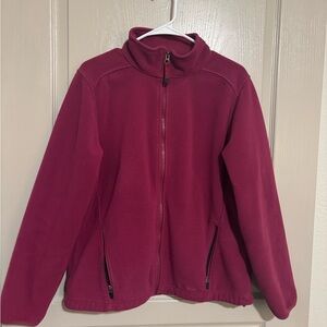 L.L. Bean Burgundy Fleece Jacket